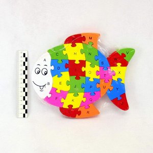 Д.К. Пазл деревянный в форме животного. (26 puzzle блоков, сборка по номерам/по английскому алфавиту) в ассортименте