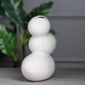Ваза керамика настольная "Сбалансированные камни", белый цвет, 20 см