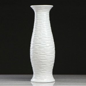 Ваза напольная "Вавилон", керамика, белый, глянец, 68 см