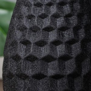 Ваза керамическая "Этно", напольная, кожа, черная, 40 см