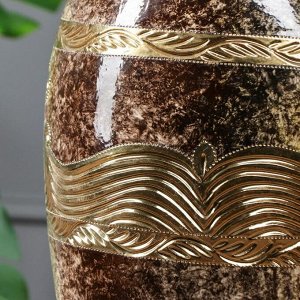 Ваза напольная "Эрика" 55 см, малахит, коричневая, микс, керамика