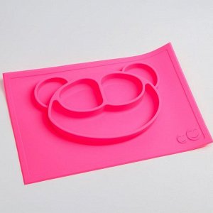 Тарелка детская «Мишутка», силиконовая, антискользящая, цвета МИКС