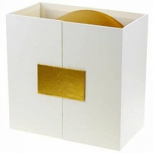 Коробка подарочная 22х22х13см "Круг" золотой в белой коробке