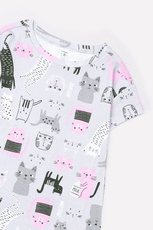 Сорочка для девочки Crockid К 1139 котята на светло-сером