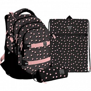 Набор рюкзак + пенал + сумка для обуви WK 727 Polka Dots