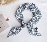 Женский шарф-галстук, с принтом, цвет белый