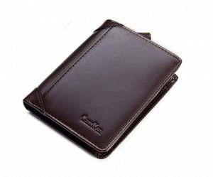 Мужской компактный кошелек, цвет темно-коричневый