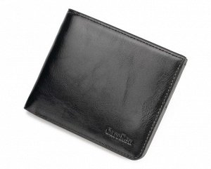 Мужской компактный кошелек из эко-кожи, горизонтальный, цвет серый