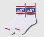 Носки унисекс, принт &quot;RAP!&quot;, цвет белый/синий
