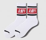 Носки унисекс, принт &quot;RAP!&quot;, цвет белый/красный