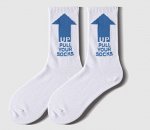 Носки унисекс, принт &quot;UP pull your socks&quot;, цвет белый/синий