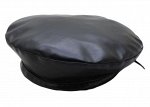 Берет женский из эко-кожи, цвет черный