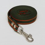 Поводок брезентовый, 2,7 м х 2,5 см, хаки/оранжевый
