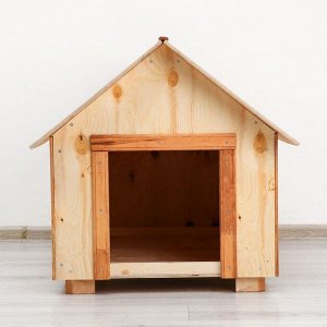 Будка для собак деревянная, крыша домик, 79 х 70 х 62 см