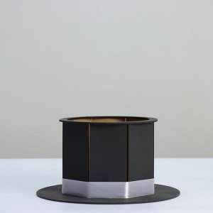 Кашпо деревянное, 24.5*24.5*12.5 см, подарочное уникальное "Шляпа", чёрное