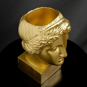 Кашпо гипсовое "Венера", золотое, 30 х 30 см, 2 л.