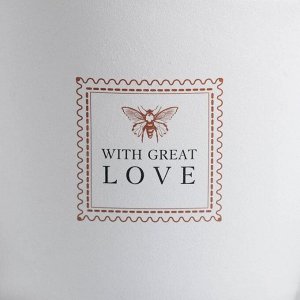 Горшок для цветов "With great love", 10 х 10 см, 0.5 л, глянец