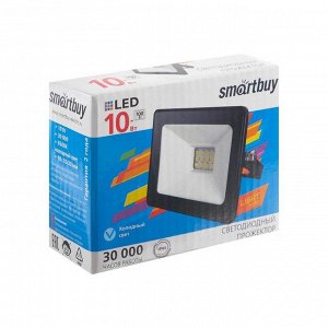 Прожектор светодиодный Smartbuy FL SMD LIGHT, 10 Вт, 6500 К, 550-800Лм, IP65, холодный белый