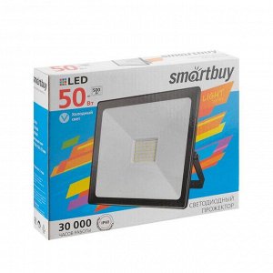 Прожектор светодиодный Smartbuy FL SMD LIGHT, 50 Вт, 6500 К, 2650 Лм, IP65, холодный белый
