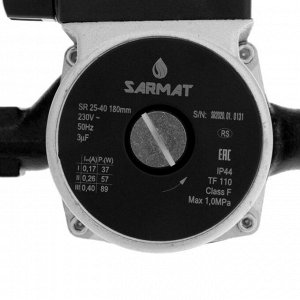 Насос циркуляционный SARMAT SR 25-40, напор 4 м, 50 л/мин, кабель 1.5 м, 37/57/89 Вт