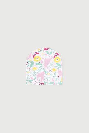 Шапка(Весна-Лето)+girls (белый, слоники в цветах к1260)