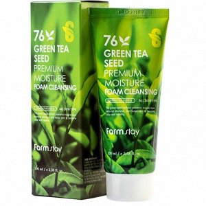 КR/ FarmStay Пенка д/умывания 76 Green Tea Seed Premium Moisture (Семена Зеленого чая), 100мл
