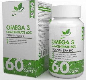 Омега 3 Naturalsupp Omega-3 концентрат 60% 60 капс.