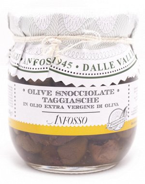 Оливки таджасские без косточки в масле 185 гр (сухой вес 111 гр) Anfosso