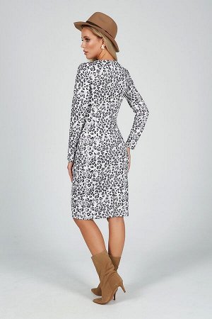 Платье Барбара №46.Цвет:серый/леопард