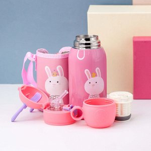 Термос "Horns rabbit", pink (600ml)