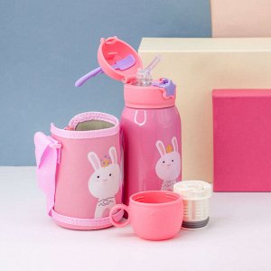 Термос "Horns rabbit", pink (600ml)