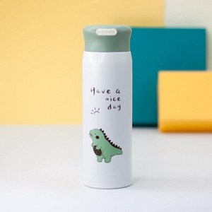 Термос "Dino have a nice day", green (420ml)