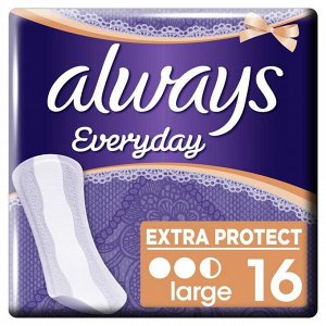 Прокладки ежедневные Always "Каждый день", удлинённые, 16 шт