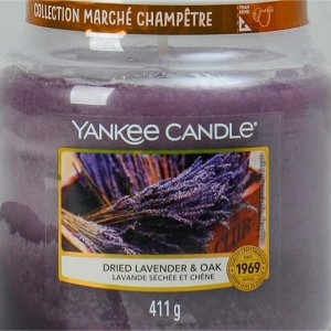 Свеча ароматическая в банке Кора дуба и лаванда Dried Lavender & Oak, 411 гр, 65-90 ч