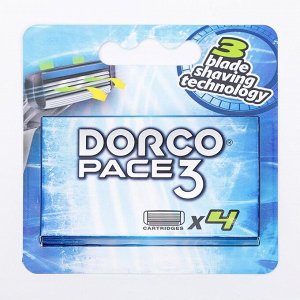 Cменные kaccеты Dorco Pace 3, 3 лезвuя, 4 шт