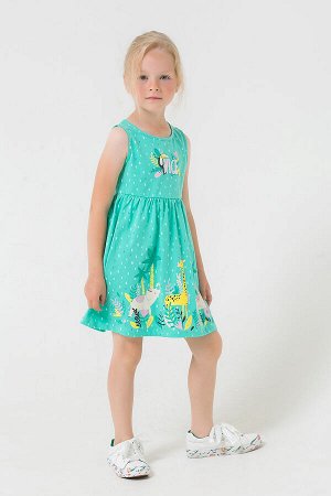 Crockid Платье(Весна-Лето)+girls (насыщенная мята, горошек к1260)