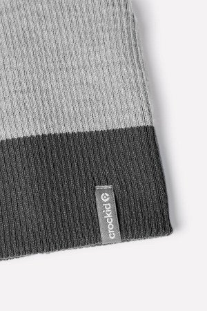 Шапка для мальчика Crockid КВ 20130/21 темно-серый меланж, светло-серый меланж