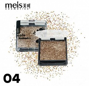 Meis, Тени-глиттеры на гелевой основе (квадрат) № 04 золото
