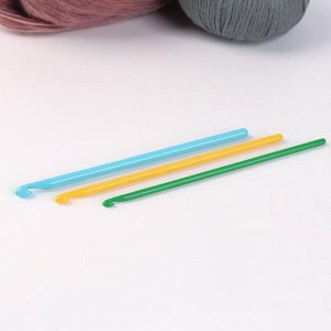 Набор крючков для вязания, d = 4-6 мм, 15 см, 3 шт