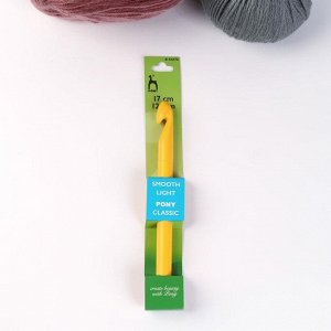 Крючок для вязания, d = 12 мм, 17 см, цвет жёлтый