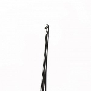 Крючок для вязания, с пластиковой ручкой, d = 1 мм, 14 см, цвет серый