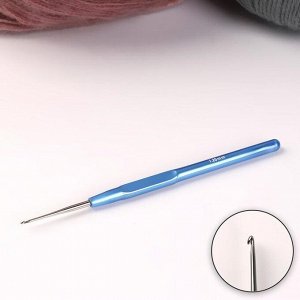 Крючок для вязания, с пластиковой ручкой, d = 1,25 мм, 14 см, цвет голубой