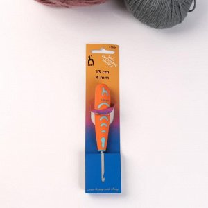 Крючок для вязания, с эргономической ручкой, d = 4 мм, 13 см