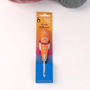Крючок для вязания, с эргономической ручкой, d = 4,5 мм, 13 см