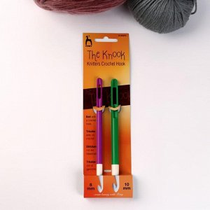Набор крючков для вязания, для нукинга, d = 8/10 мм, 16,5 см, 2 шт