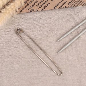 Булавка вспомогательная для вязания, 13 см, цвет серебряный