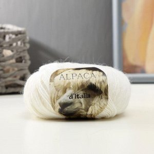 Пряжа "Alpaca D'Italia" 50% альпака, 50% нейлон 300м/50гр (02 белый)