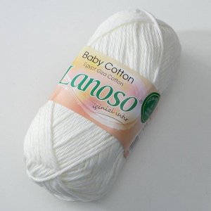 Пряжа "Baby cotton" 100% египетский хлопок 105м/50гр (901 молочный)