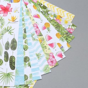 Набор бумаги для скрапбукинга "Tropical paradise" 10 листов, 20х20 см