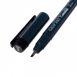 Ручка капиллярная для черчения Malevich Graf'Art скошенный узел 2.0 мм, чёрный 196102